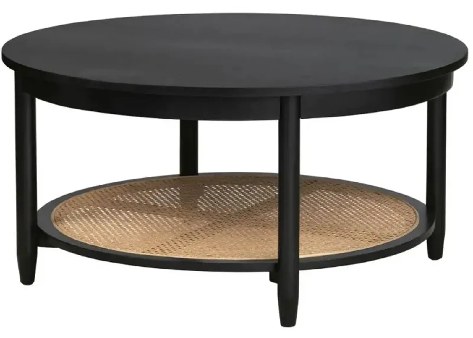 Crestview Collection Port Royal Natural Cocktail Table with Black Base