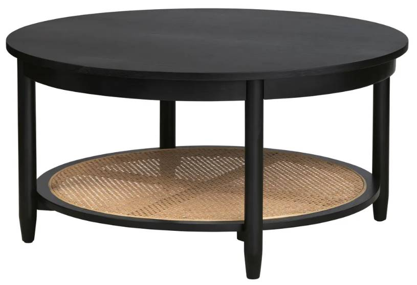 Crestview Collection Port Royal Natural Cocktail Table with Black Base