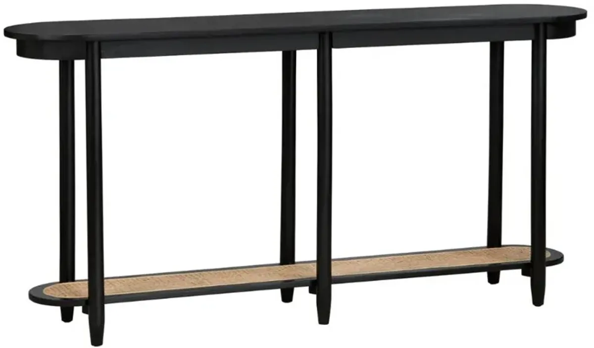 Crestview Collection Port Royal Natural Console Table with Black Base