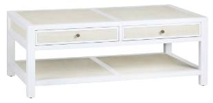 Crestview Collection Sandy Shores Cream Cocktail Table with White Base