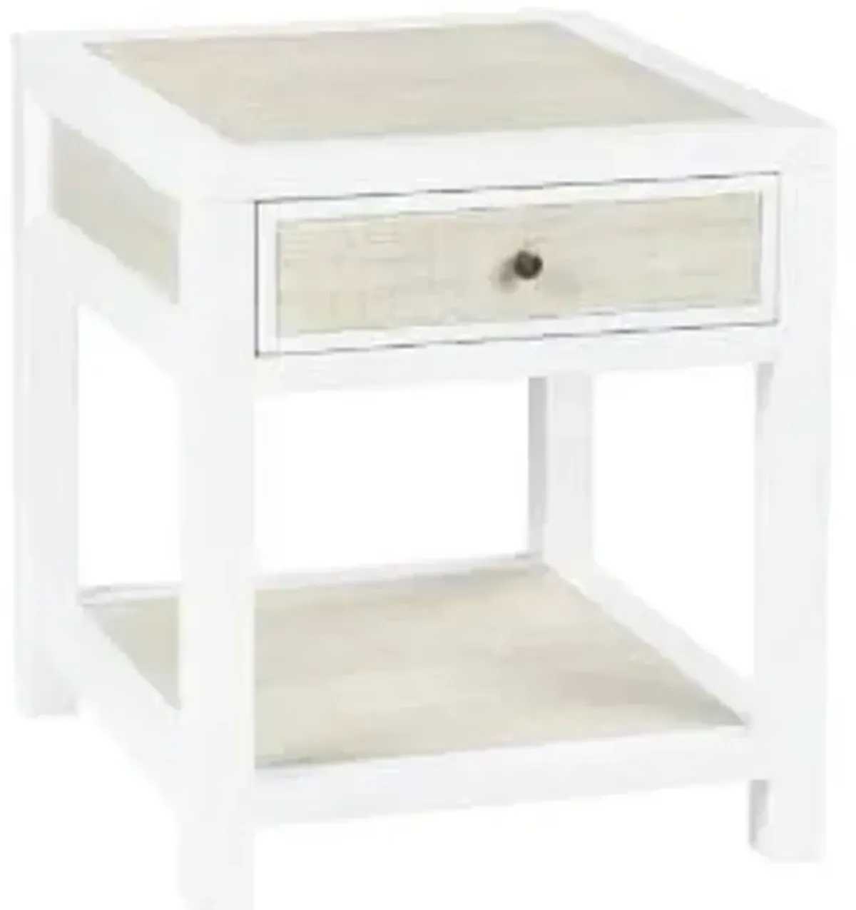 Crestview Collection Sandy Shores Cream/White End Table