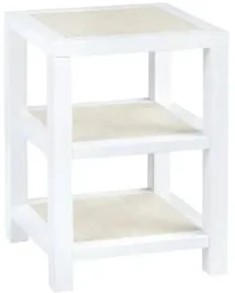 Crestview Collection Sandy Shores White Washed Side Table