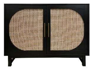 Crestview Collection Indi Beige/Black Cabinet