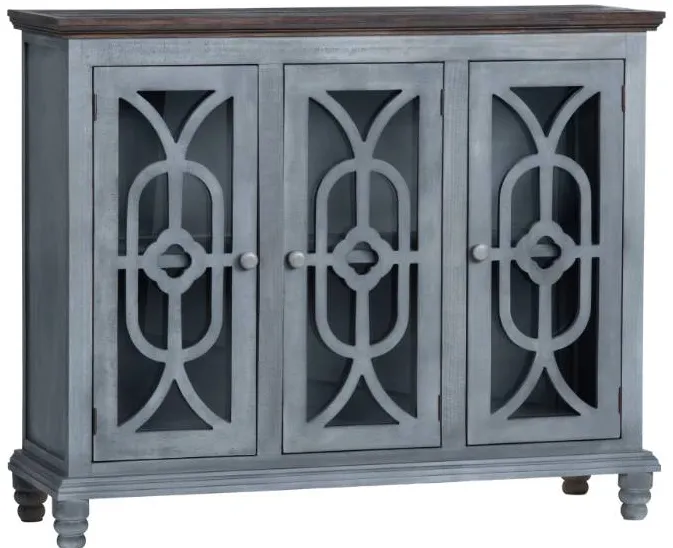 Crestview Collection Grey Cabinet with Wood Top