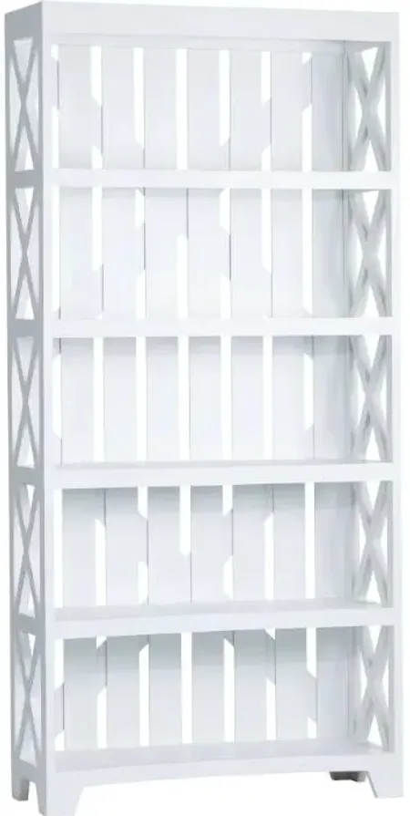 Crestview Collection White Slat Back Bookcase