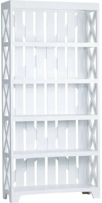 Crestview Collection White Slat Back Bookcase