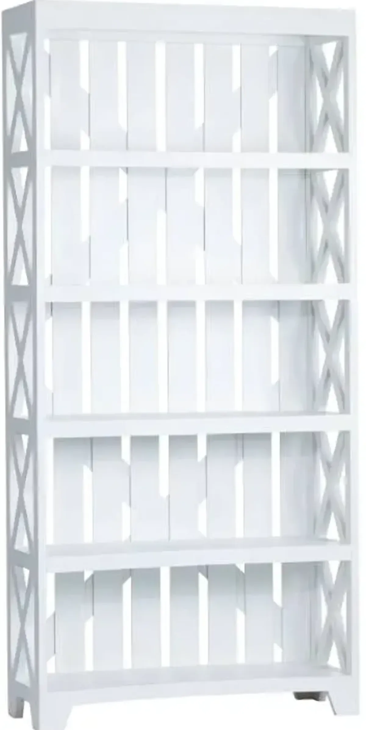 Crestview Collection White Slat Back Bookcase