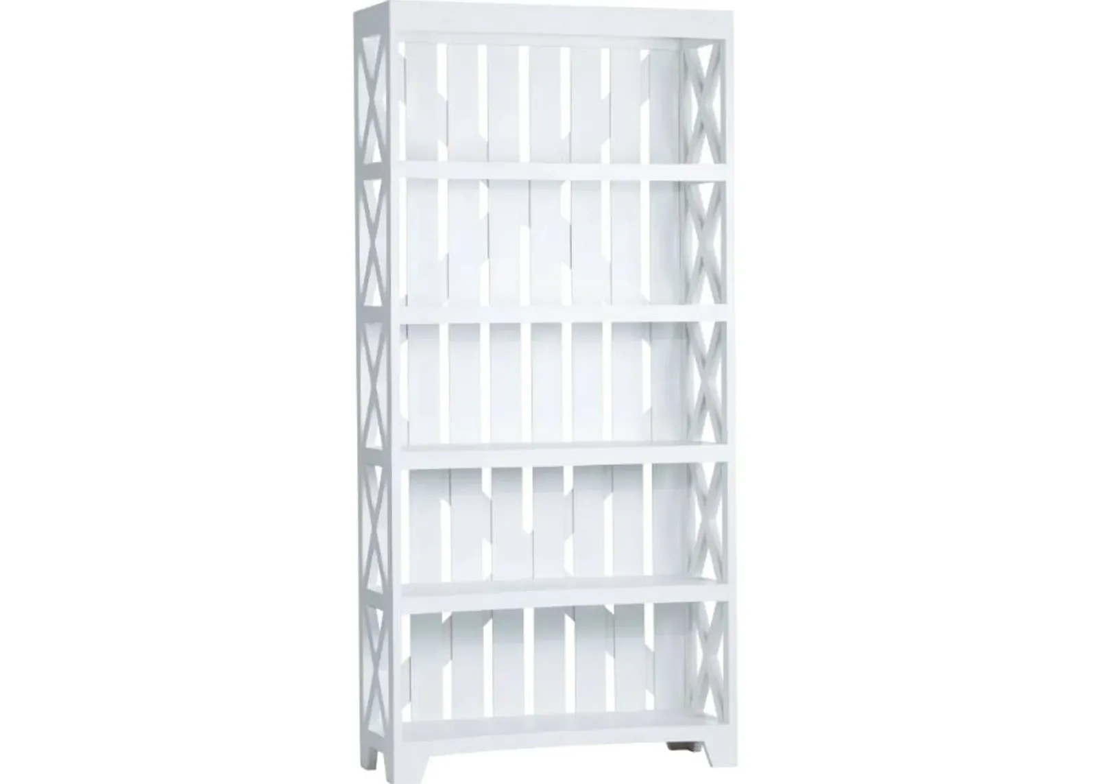 Crestview Collection White Slat Back Bookcase