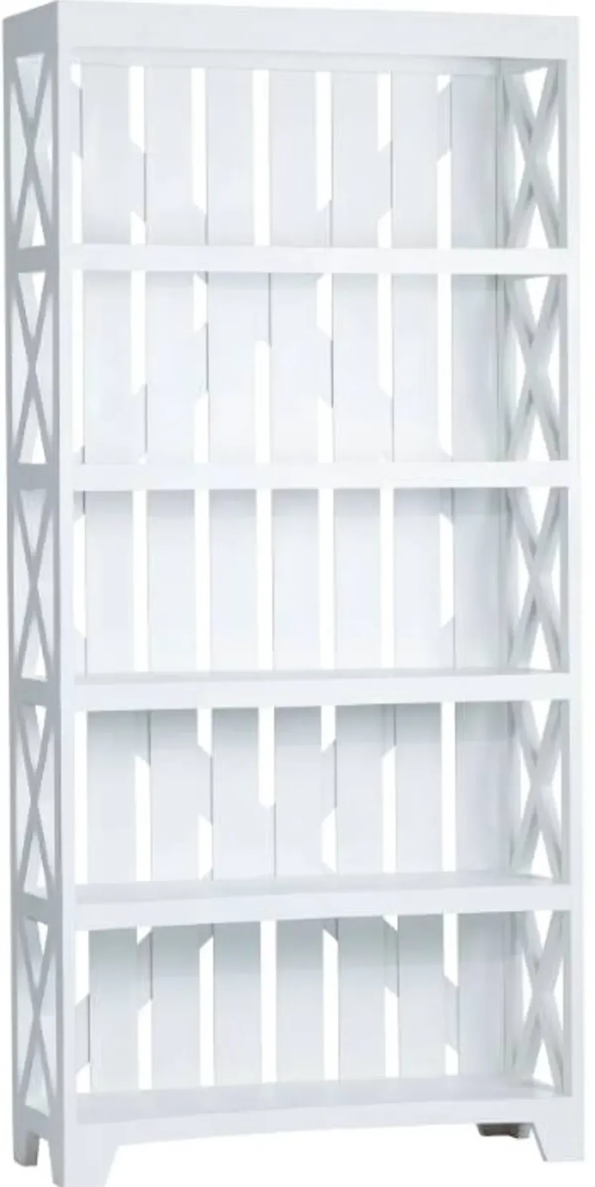 Crestview Collection White Slat Back Bookcase