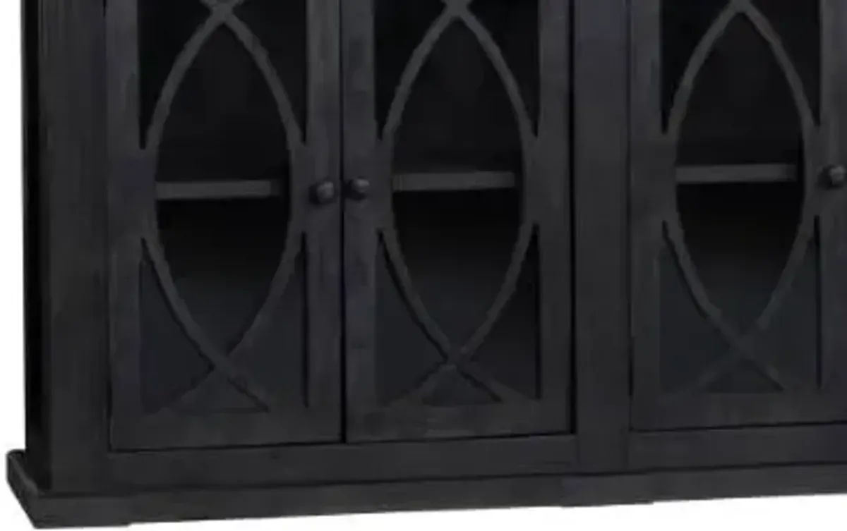 Crestview Collection Black/Brown Double Breakfront Sideboard
