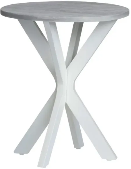 Crestview Collection Brookdale Gray End Table with White Base
