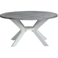 Crestview Collection Gray Round Cocktail Table with White Base