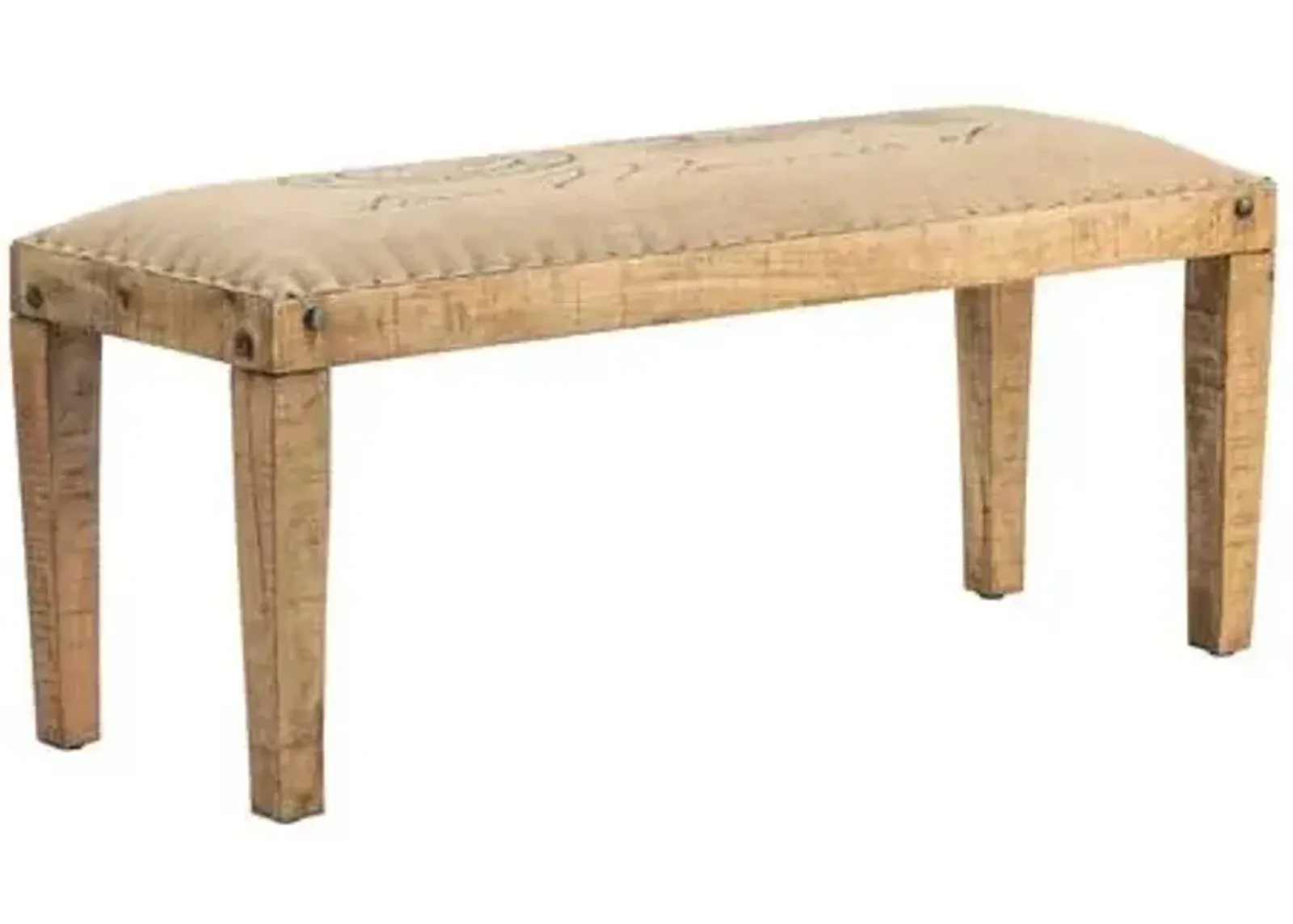 Crestview Collection Bengal Manor Mango Wood Burlap Bench