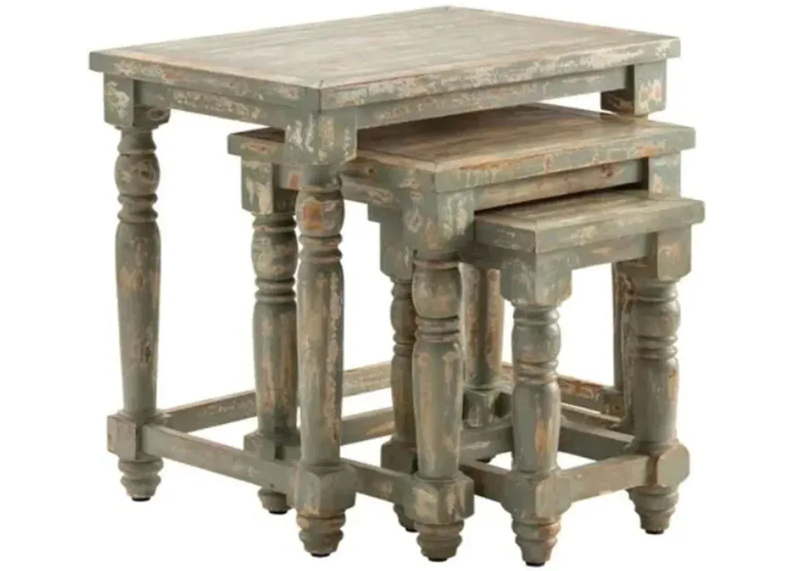 Crestview Collection Bengal Manor Ishana 3-Piece Green/Tan Nesting Table Set