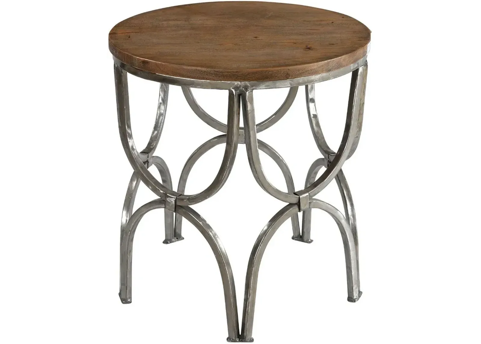 Crestview Collection Bengal Manor Harrison Brown End Table with Silver Base