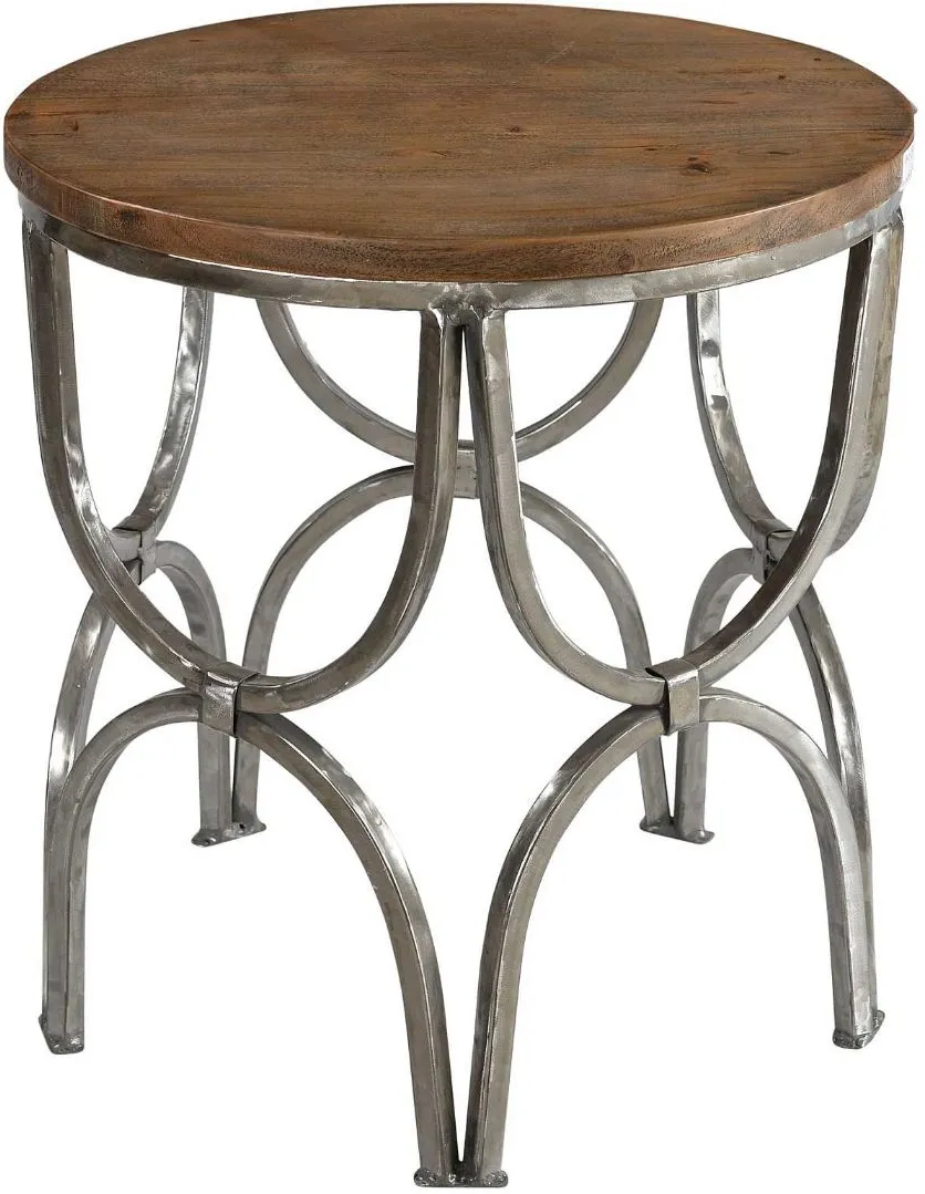 Crestview Collection Bengal Manor Harrison Brown End Table with Silver Base