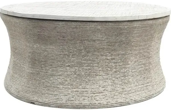 Crestview Collection Key Largo White Cocktail Table with Tan Base