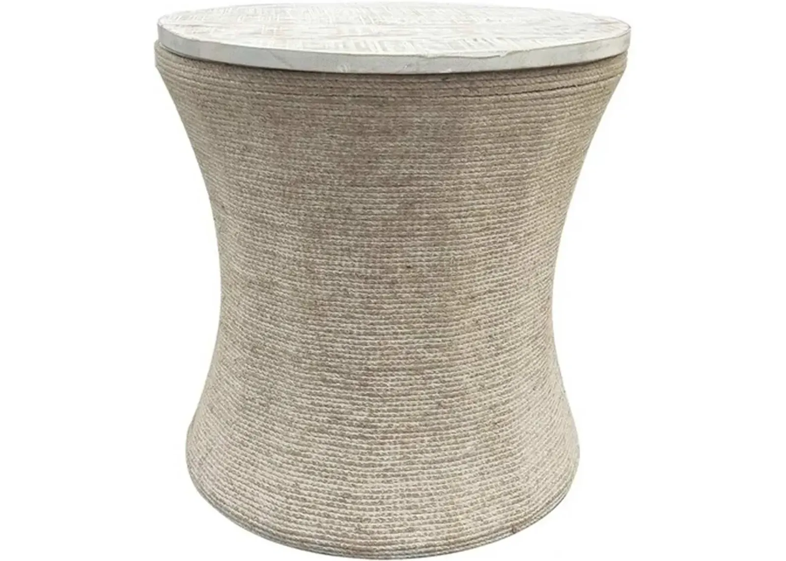 Crestview Collection Key Largo White End Table with Tan Base