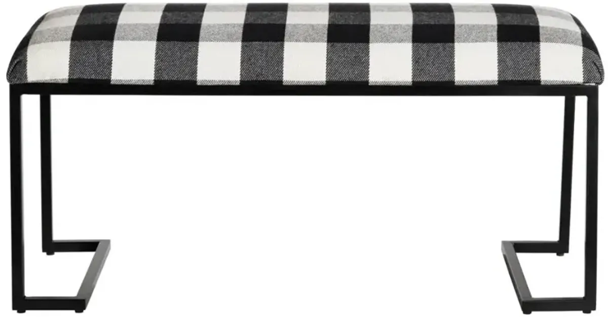 Crestview Collection Gingham Upholstered Bench