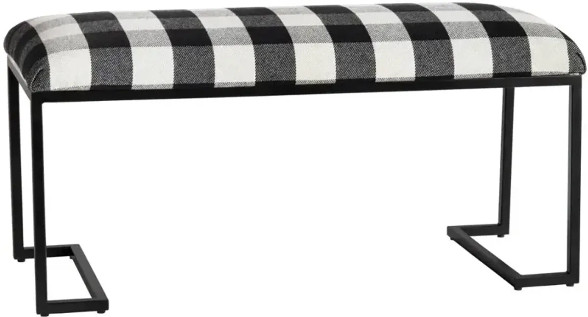 Crestview Collection Gingham Upholstered Bench