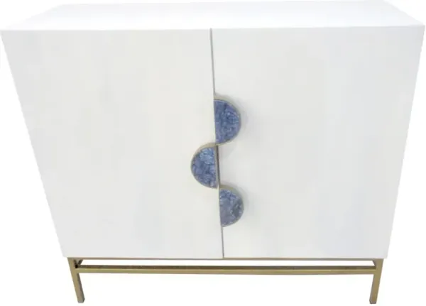 Crestview Collection Half Moon White/Blue Chest