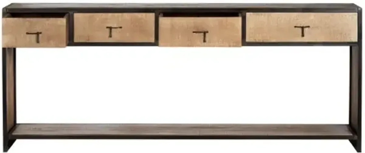 Crestview Collection Campbell Black/Brown Console Table