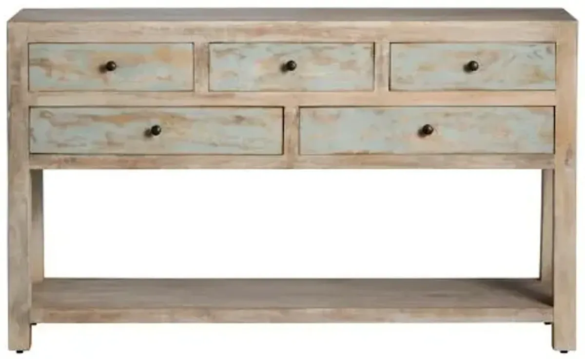 Crestview Collection Grand Harbor Blue Console Table