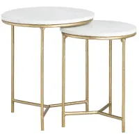 Crestview Collection Athens 2-Piece Gold Nested End Table Set