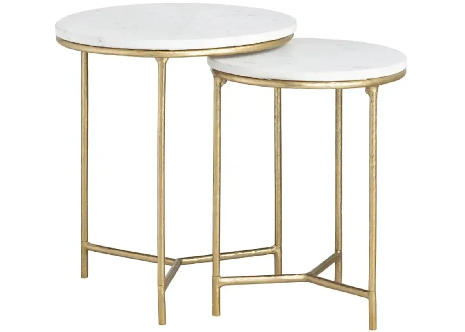 Crestview Collection Athens 2-Piece Gold Nested End Table Set