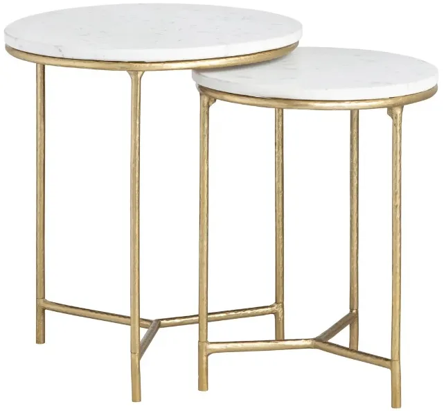 Crestview Collection Athens 2-Piece Gold Nested End Table Set