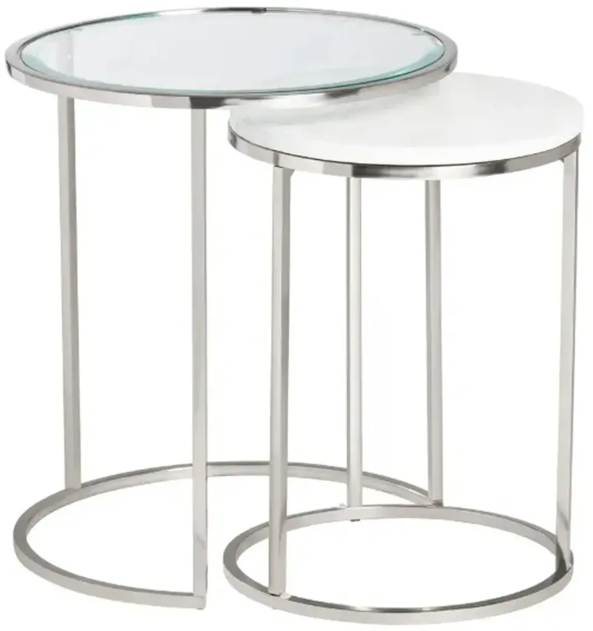 Crestview Collection Cellini 2-Piece Silver Nested End Table Set