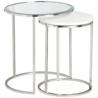 Crestview Collection Cellini 2-Piece Silver Nested End Table Set