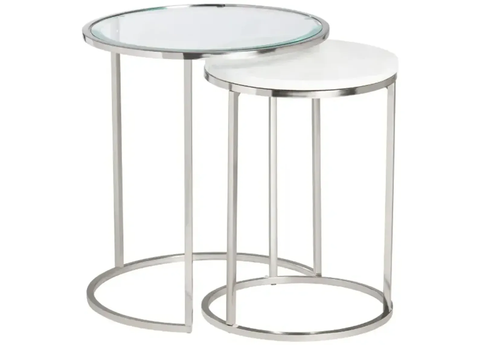 Crestview Collection Cellini 2-Piece Silver Nested End Table Set