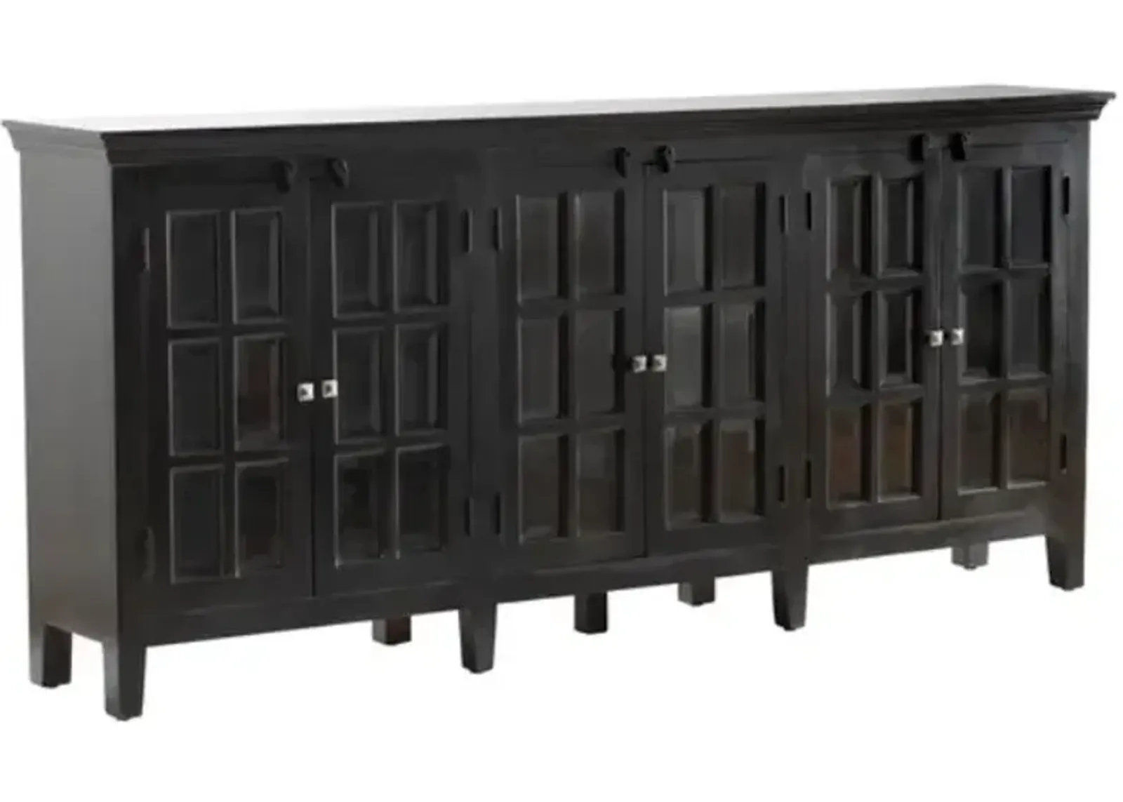 Crestview Collection Bengal Manor Acacia Wood Large Window Pane Sideboard