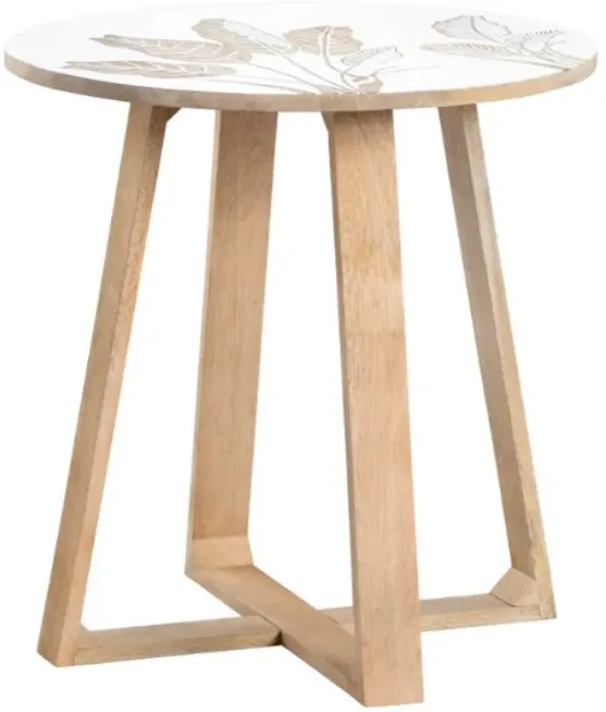 Crestview Collection Seaside White Accent Table