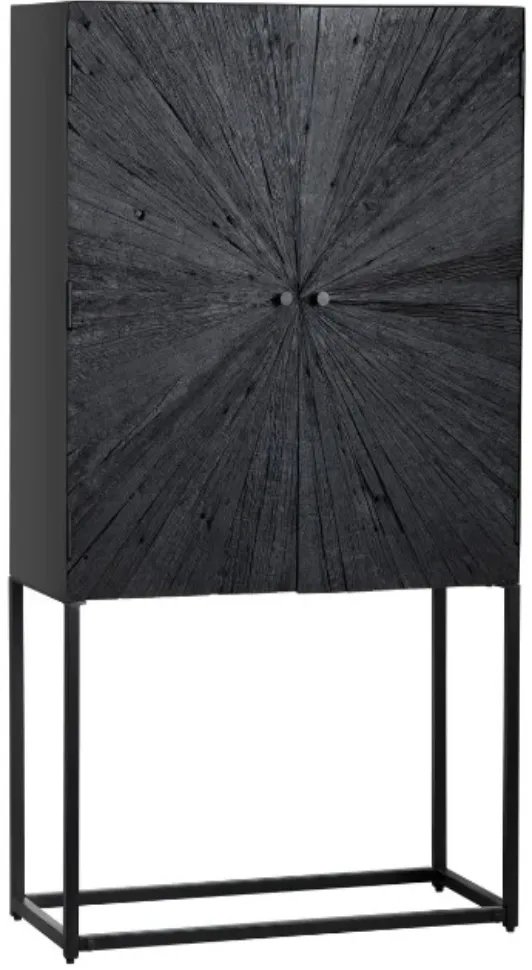Crestview Collection Obsidian Black Bar Cabinet