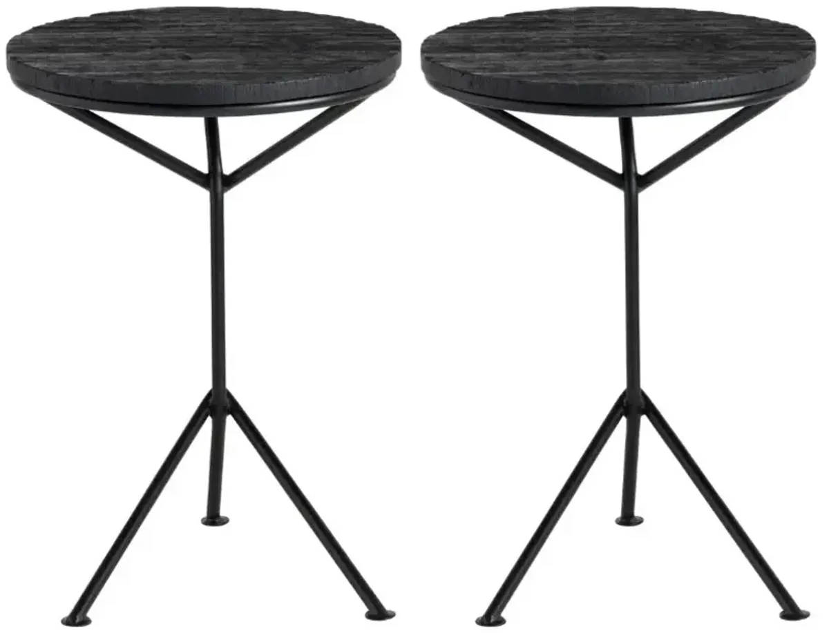 Crestview Collection Obsidian 2-Piece Black Accent End Table Set