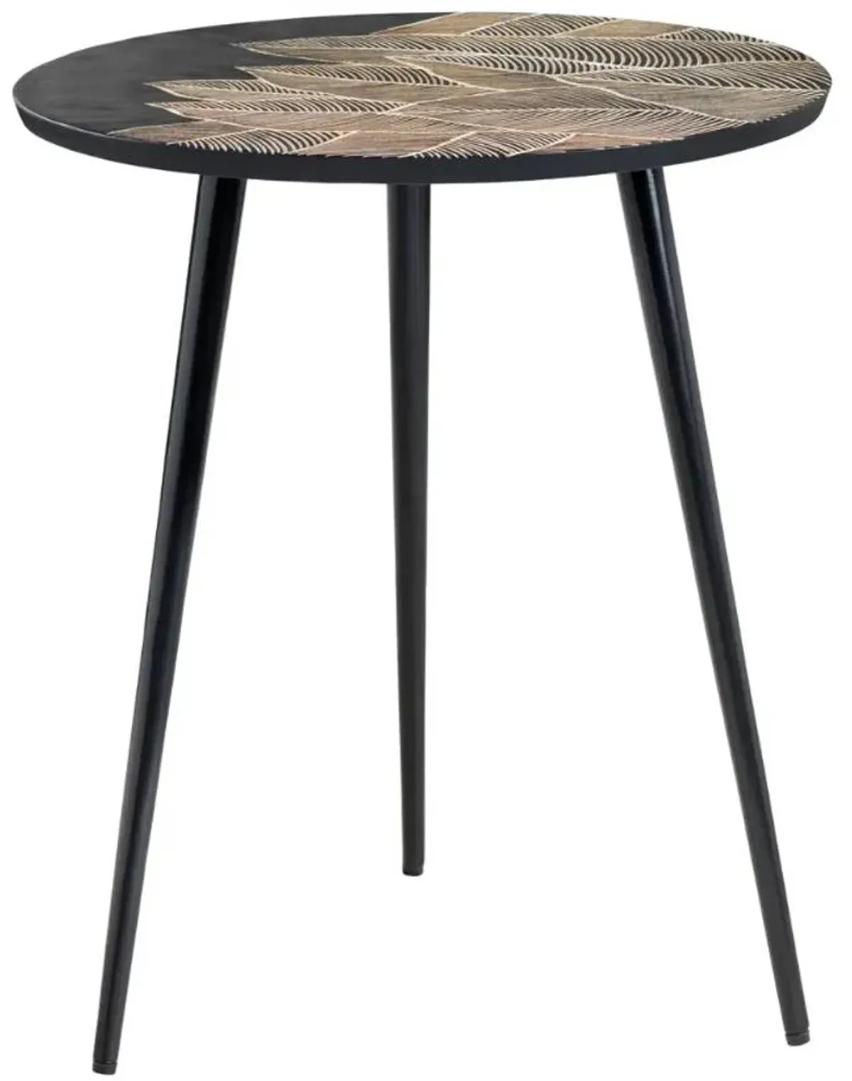 Crestview Collection Palms Black Accent Table