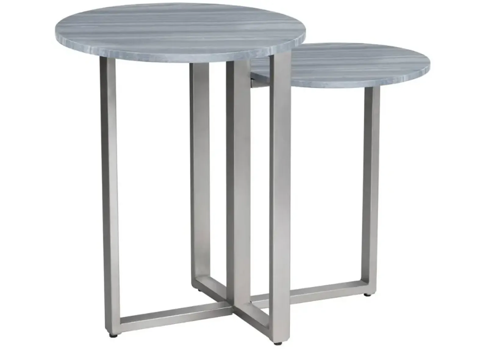 Crestview Collection Halden Gray Accent Table with Nickel Base