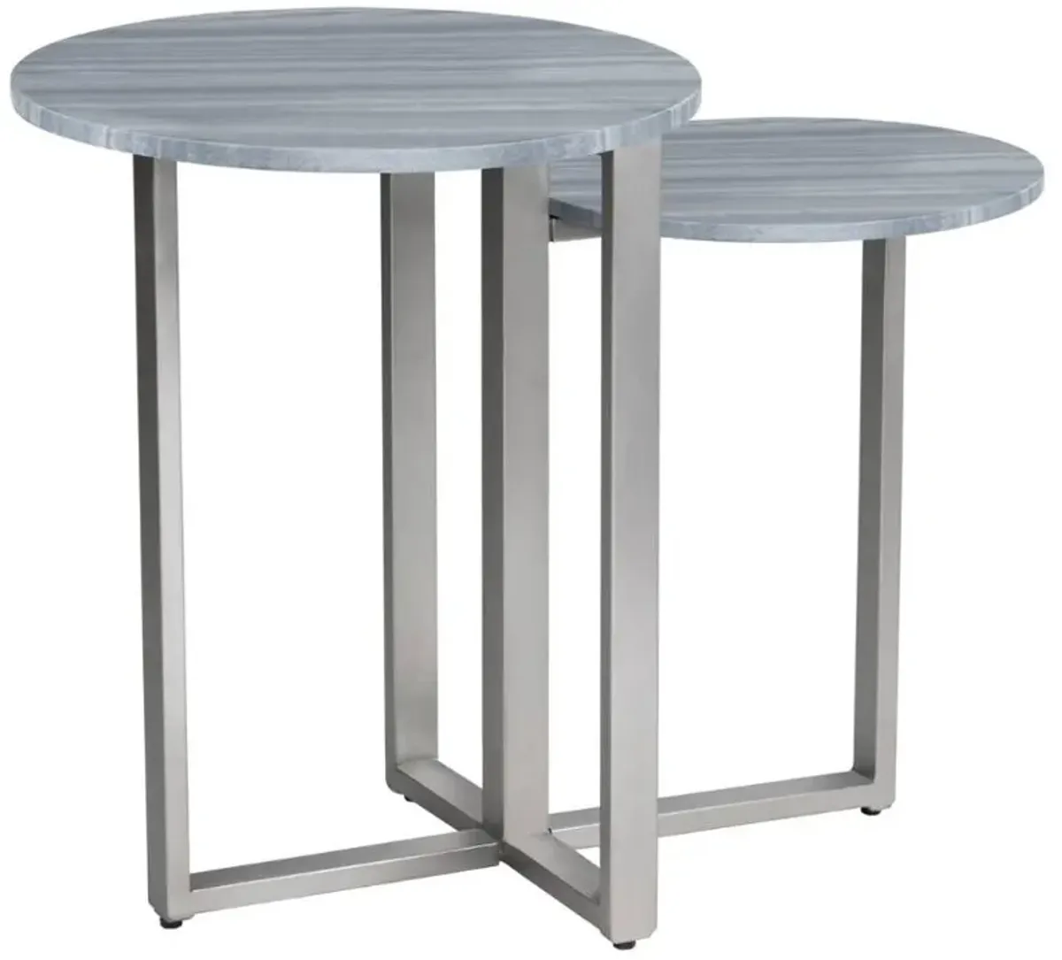 Crestview Collection Halden Gray Accent Table with Nickel Base