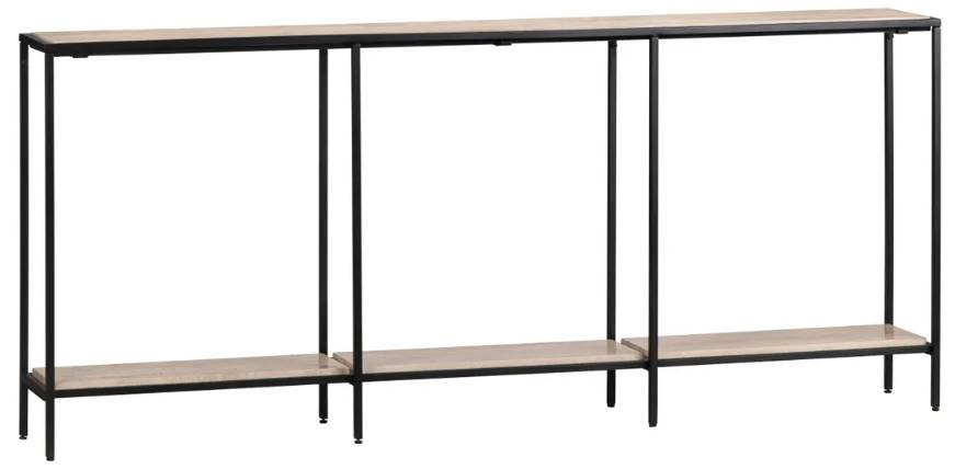 Crestview Collection Crosby Natural Console Table with Black Base