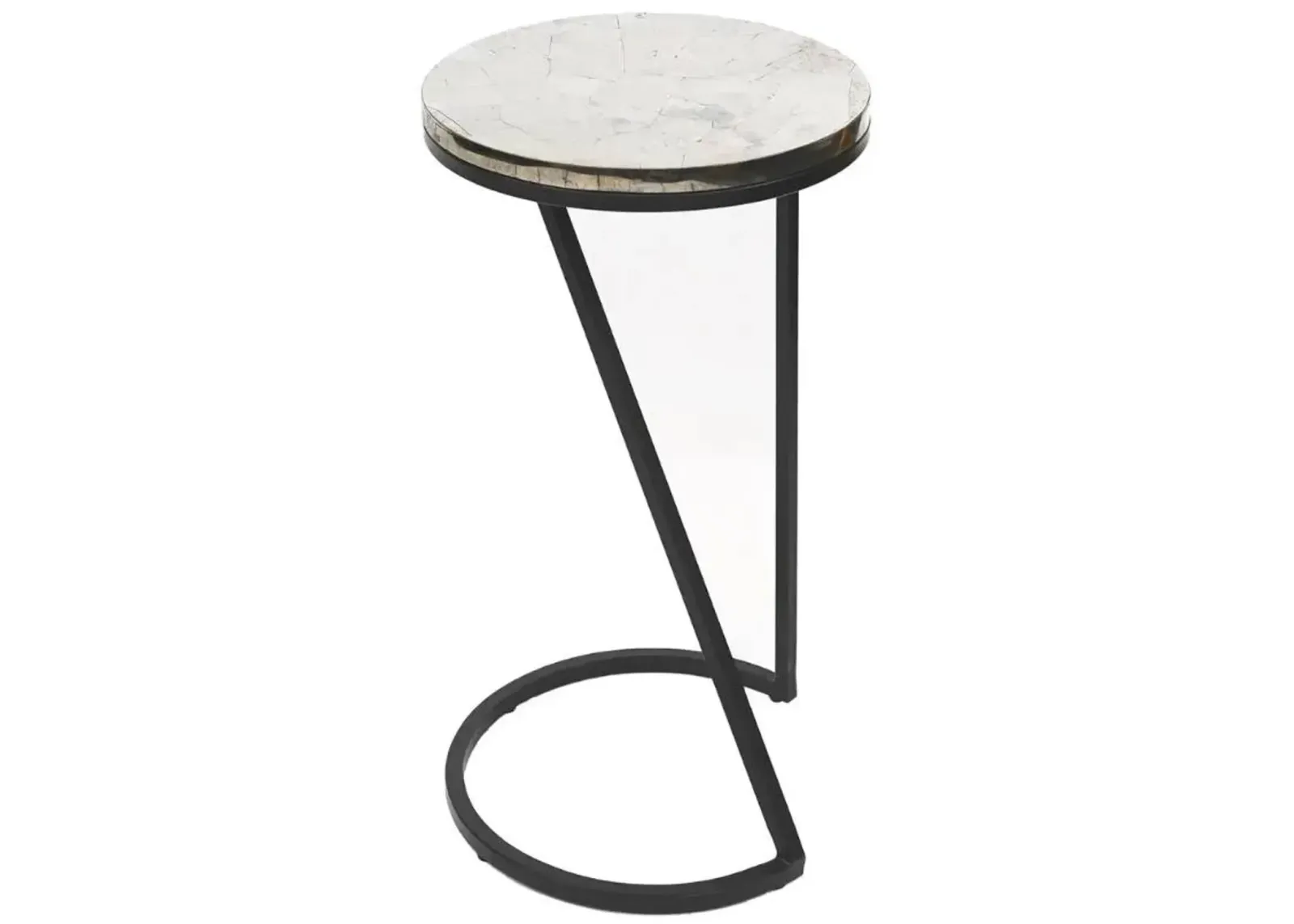 Crestview Collection Sullivan Silver Accent Table with Black Base