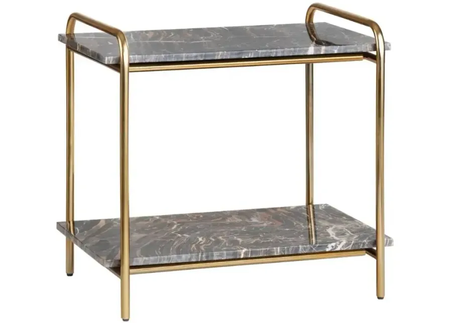 Crestview Collection Richland Black Accent Table with Gold Base