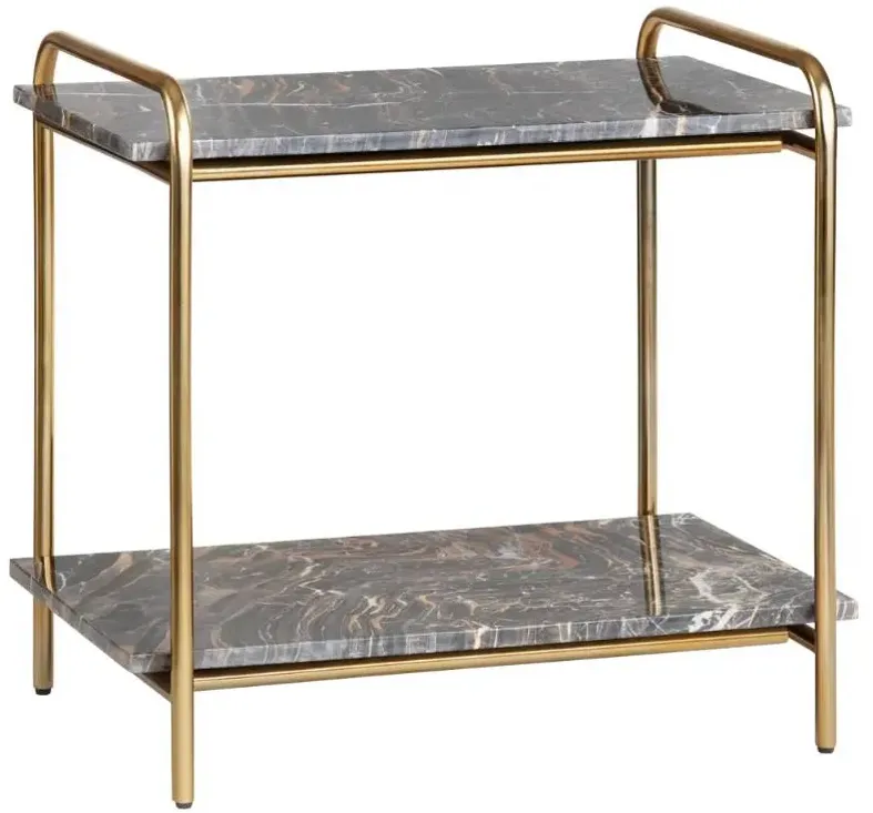 Crestview Collection Richland Black Accent Table with Gold Base