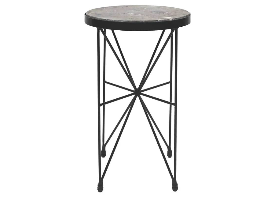 Crestview Collection Haiden Gray Accent Table with Black Base