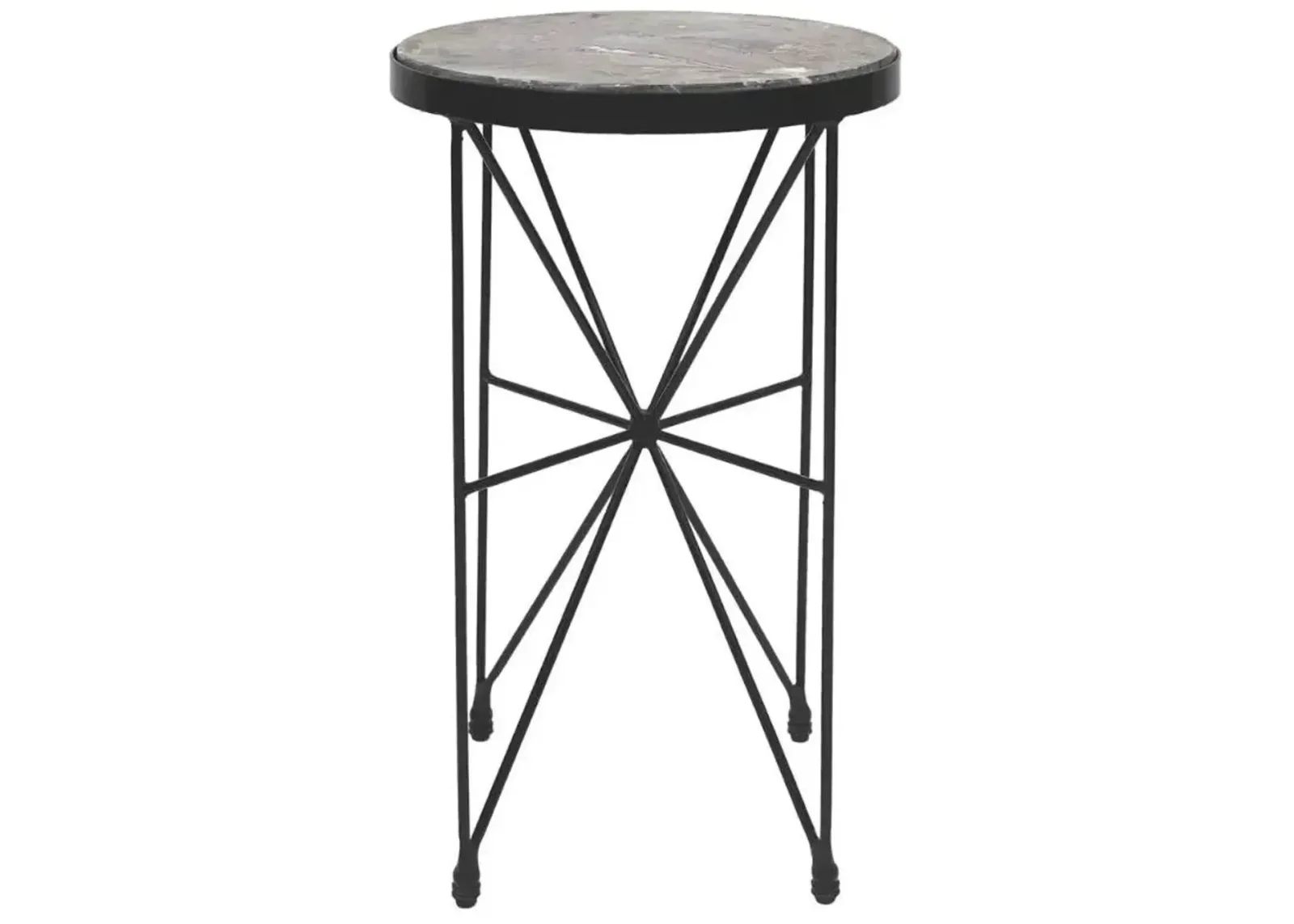 Crestview Collection Haiden Gray Accent Table with Black Base