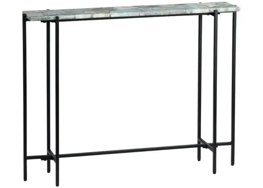 Crestview Collection Dublin Gray/Green Console Table with Black Base