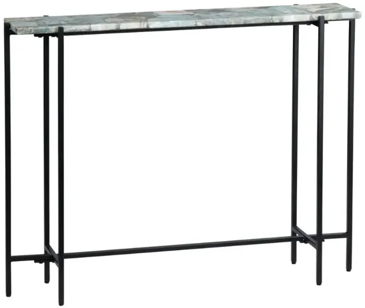 Crestview Collection Dublin Gray/Green Console Table with Black Base