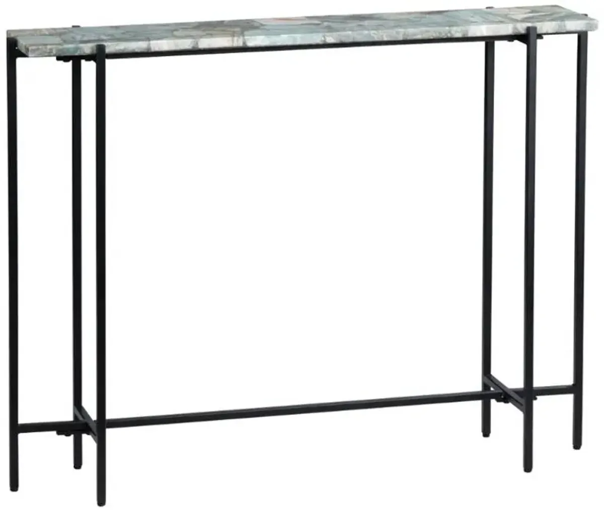 Crestview Collection Dublin Gray/Green Console Table with Black Base