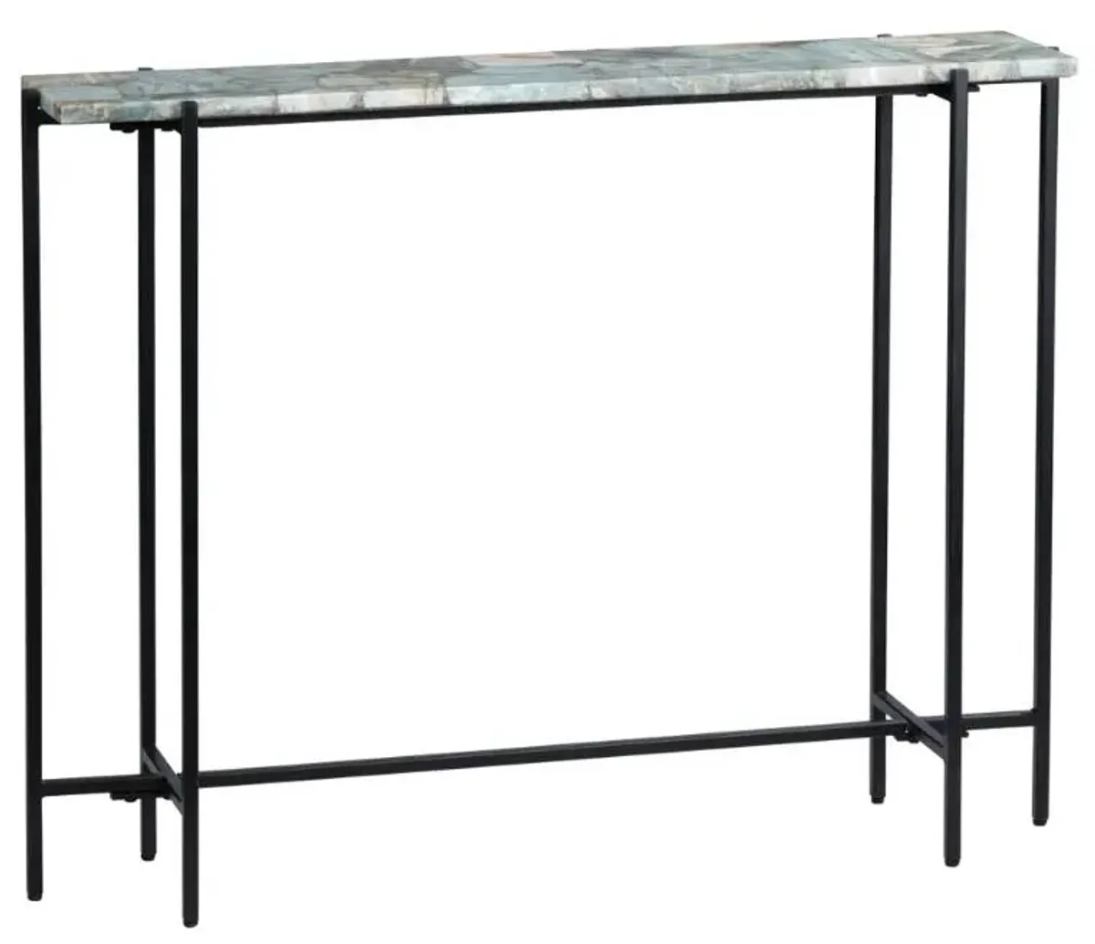 Crestview Collection Dublin Gray/Green Console Table with Black Base